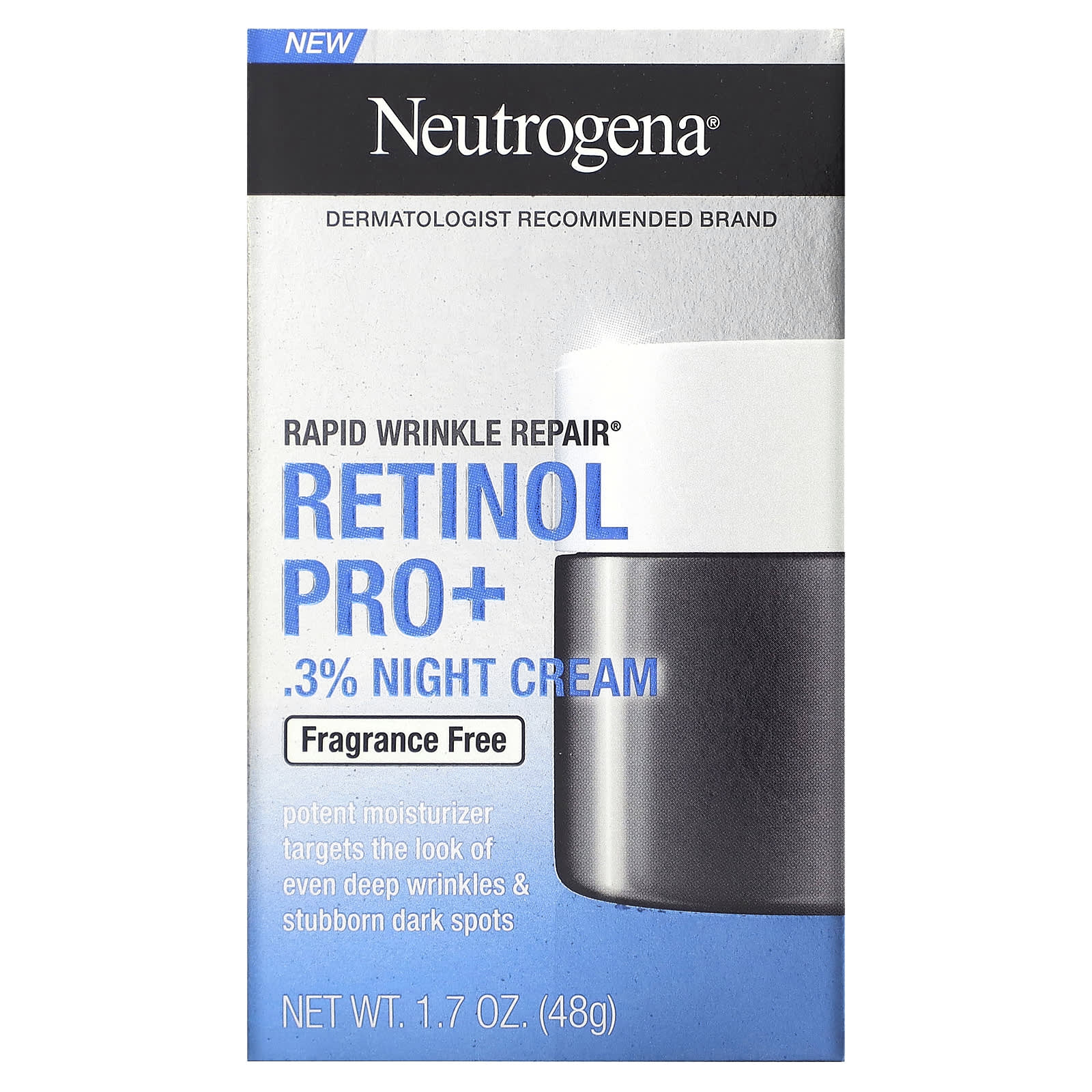 Neutrogena-Retinol Pro+ .3% Night Cream-Fragrance Free-1.7 oz (48 g)