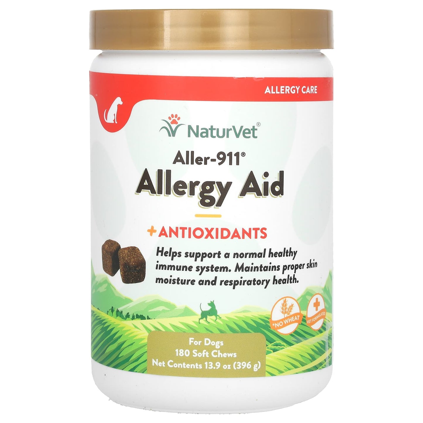 NaturVet-Aller-911-Allergy Aid + Antioxidants-For Dogs-180 Soft Chews-13.9 oz (396 g)