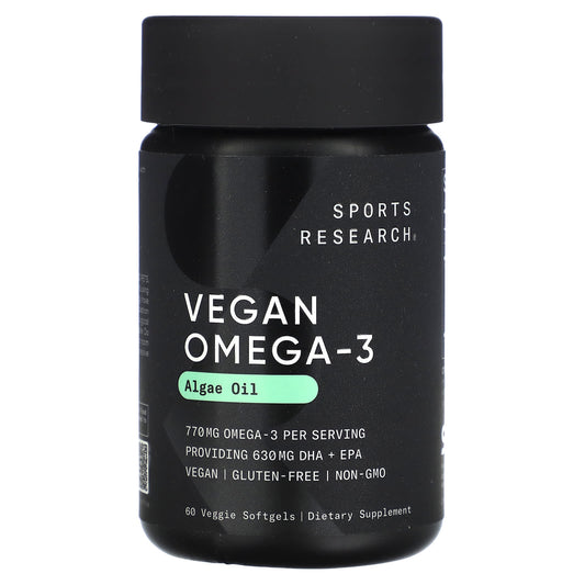 Sports Research-Vegan Omega-3-60 Veggie Softgels