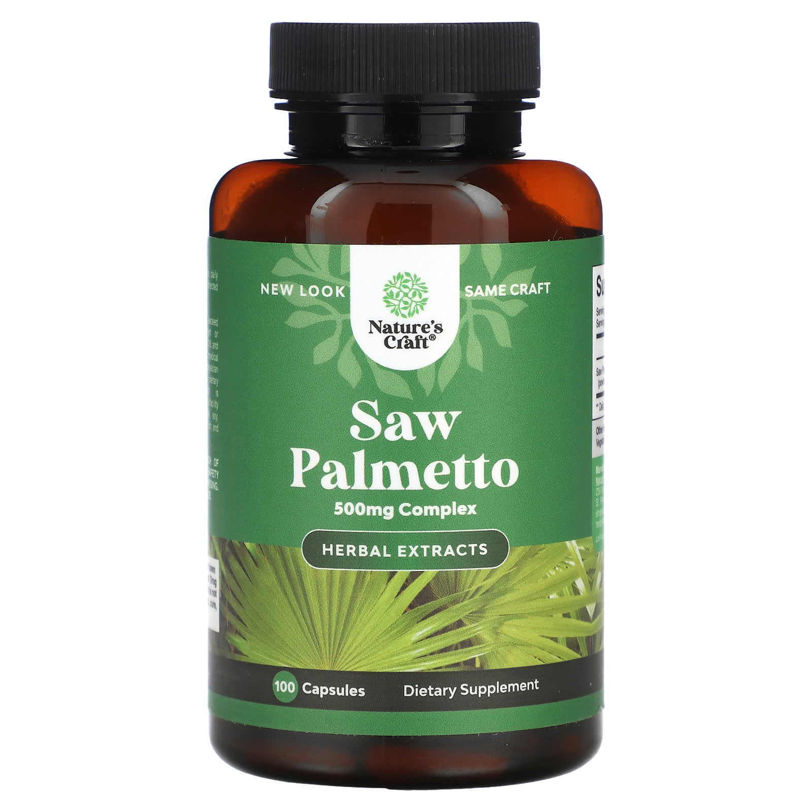 Nature's Craft-Saw Palmetto-500 mg-100 Capsules