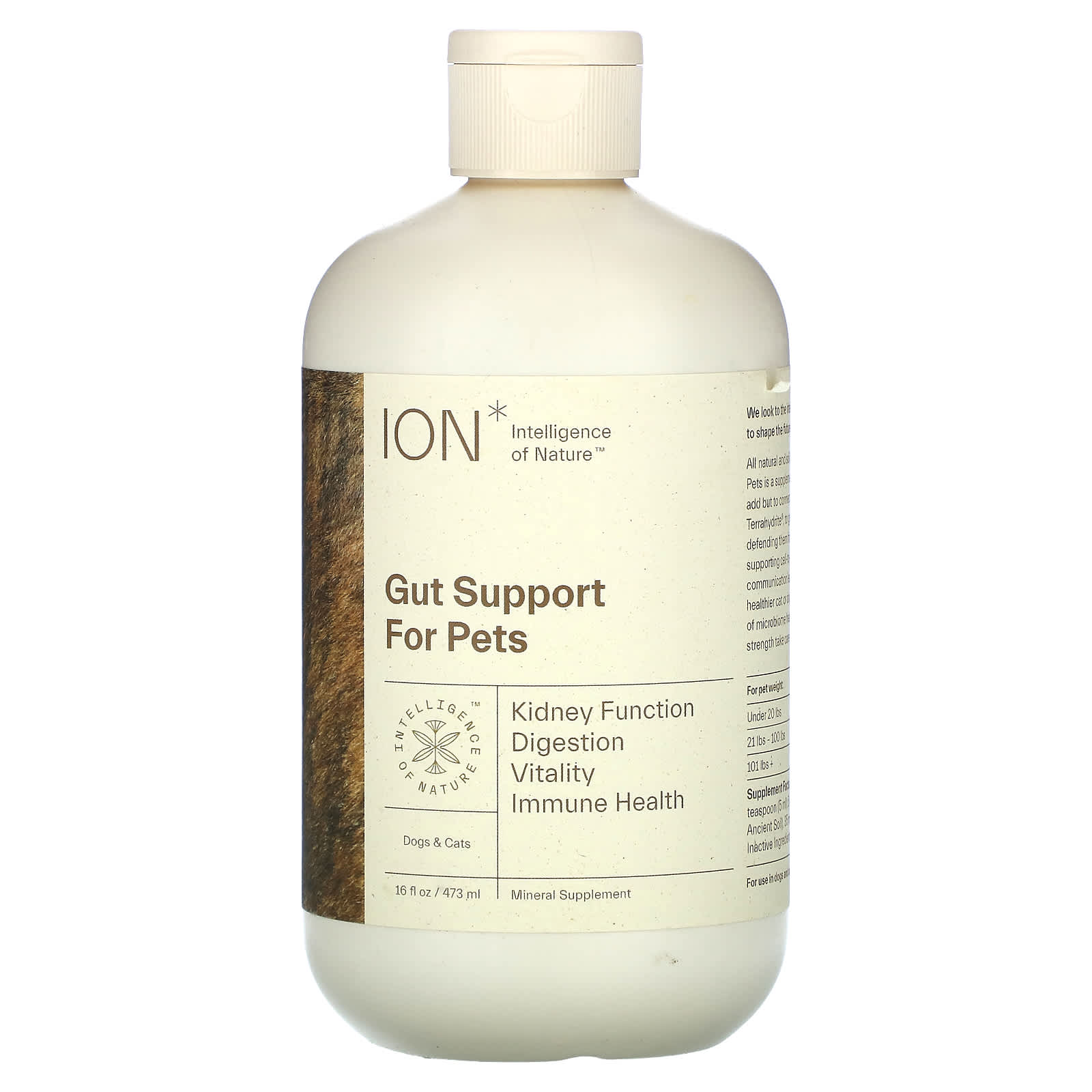 ION Intelligence of Nature-Gut Support For Pets-Dogs & Cats-16 fl oz (473 ml)