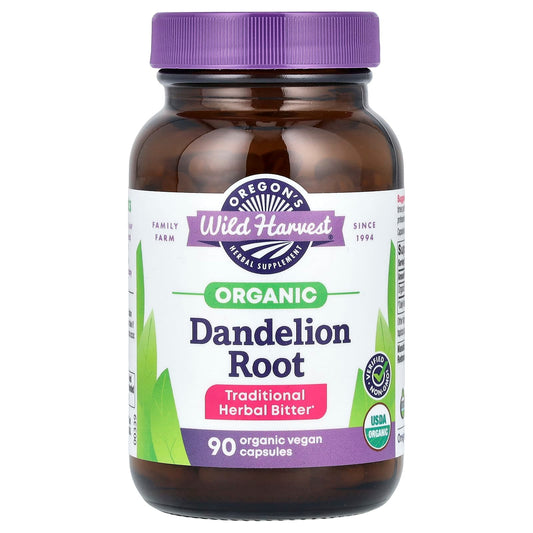 Oregon's Wild Harvest-Organic Dandelion Root-90 Organic Vegan Capsules