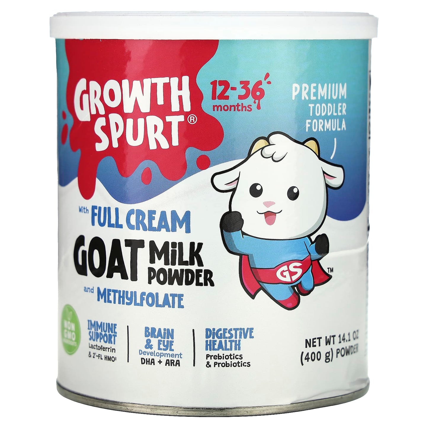 Growth Spurt-Premium Toddler Formula-Goat Milk Powder-12-36 Months-14.1 oz (400 g)