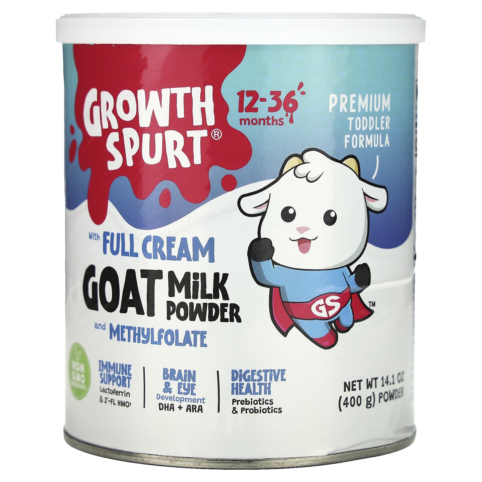 Growth Spurt-Premium Toddler Formula-Goat Milk Powder-12-36 Months-14.1 oz (400 g)