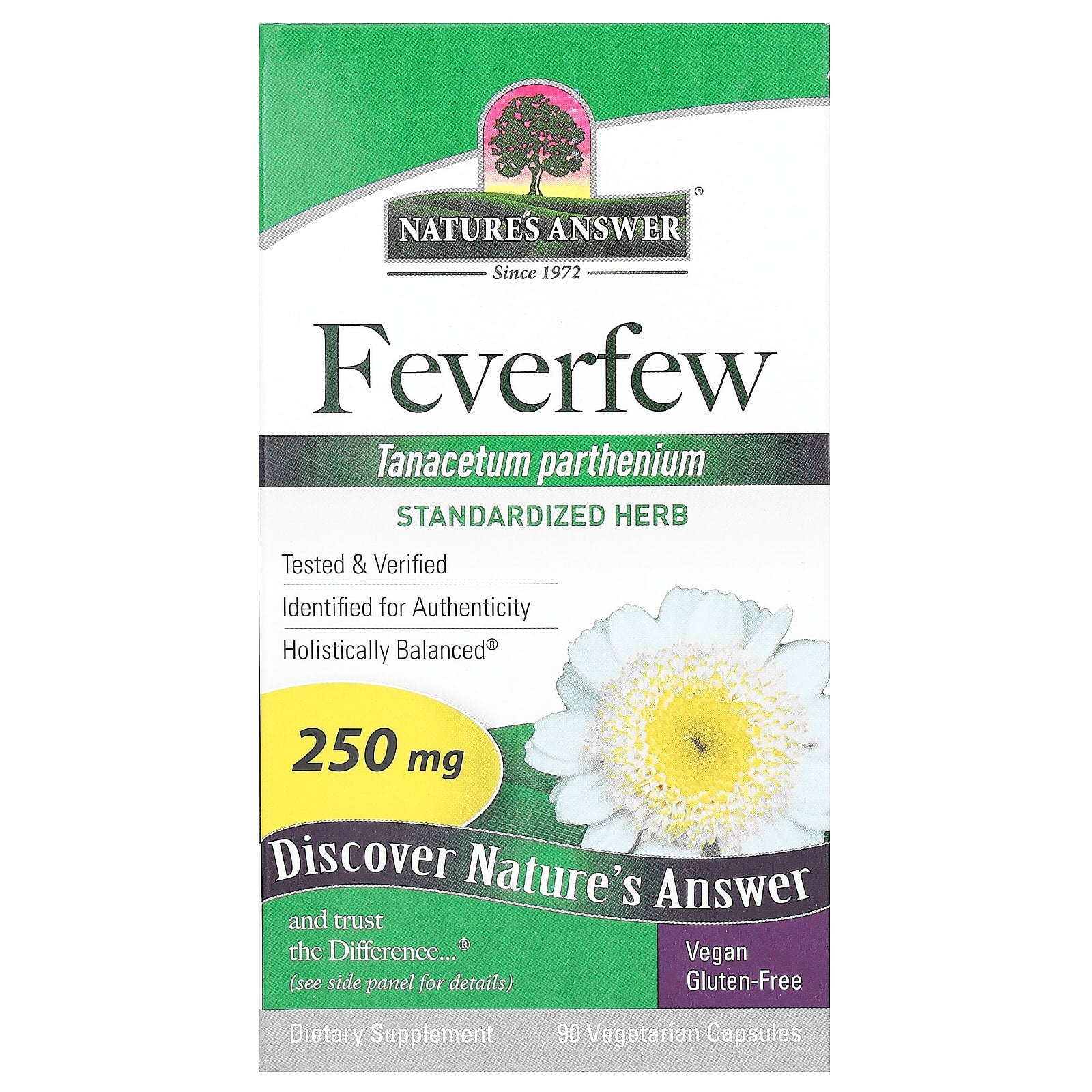 Nature's Answer-Feverfew-250 mg-90 Vegetarian Capsules