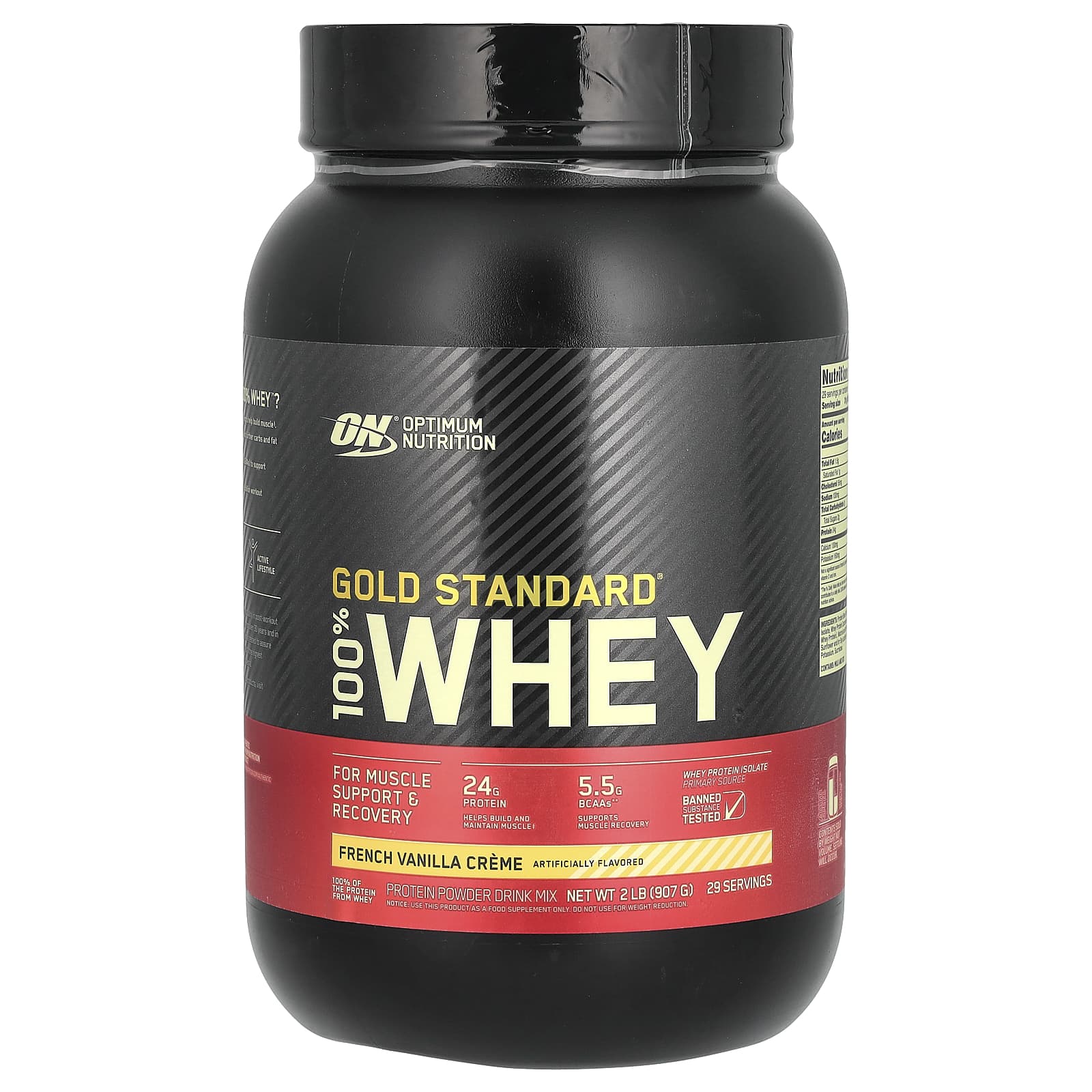 Optimum Nutrition-Gold Standard 100% Whey-French Vanilla Crème-2 lbs (907 g)