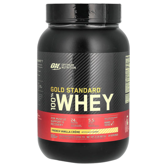 Optimum Nutrition-Gold Standard 100% Whey-French Vanilla Crème-2 lbs (907 g)