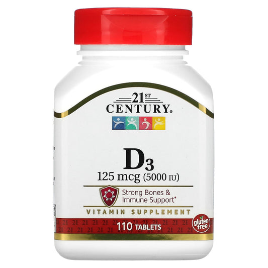 21st Century-Vitamin D3-125 mcg (5,000 IU)-110 Tablets