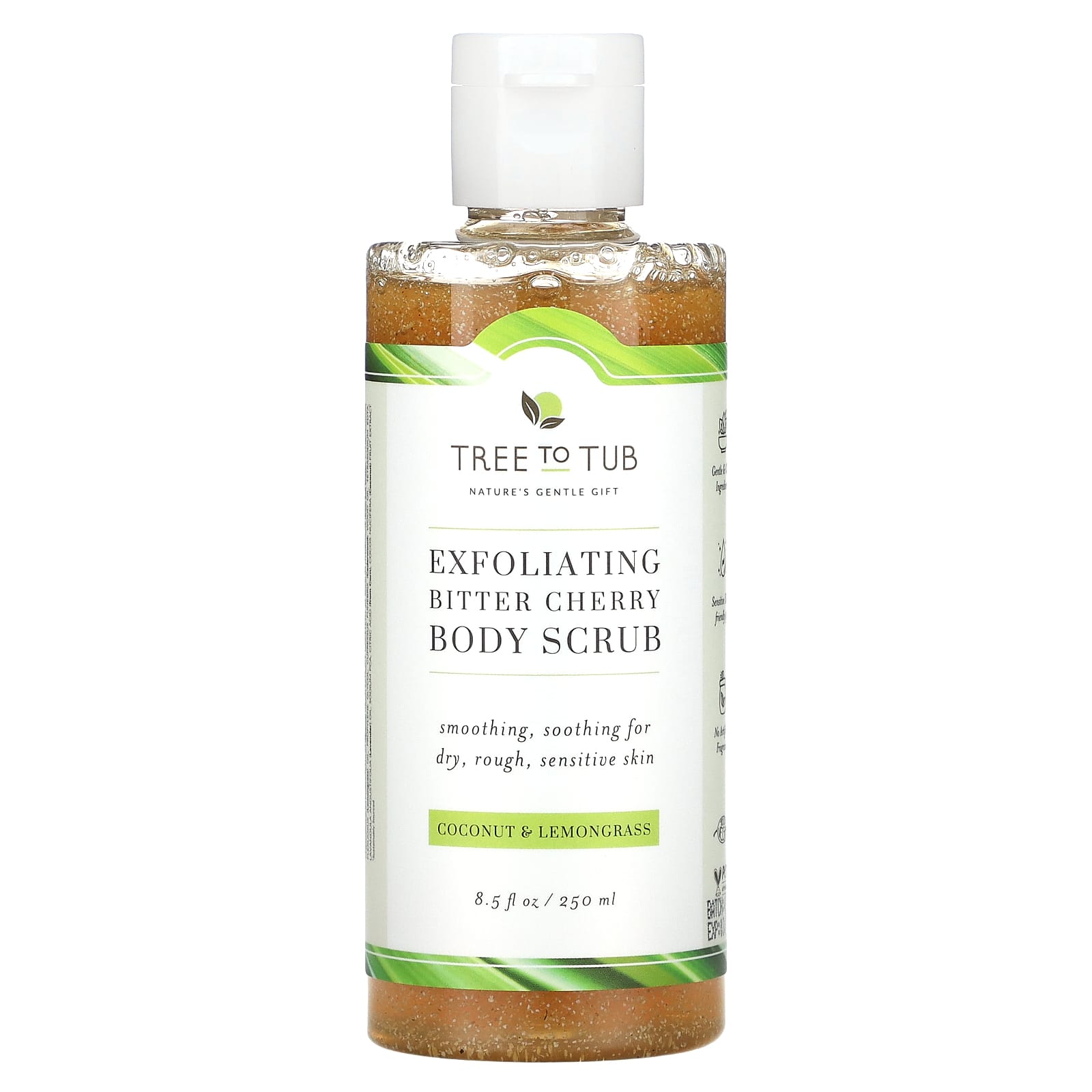 Tree To Tub-Exfoliating Bitter Cherry Body Scrub-Coconut & Lemongrass -8.5 fl oz (250 ml)