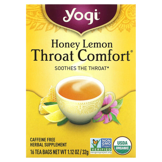 Yogi Tea-Throat Comfort-Honey Lemon-Caffeine Free-16 Tea Bags-1.12 oz (32 g)