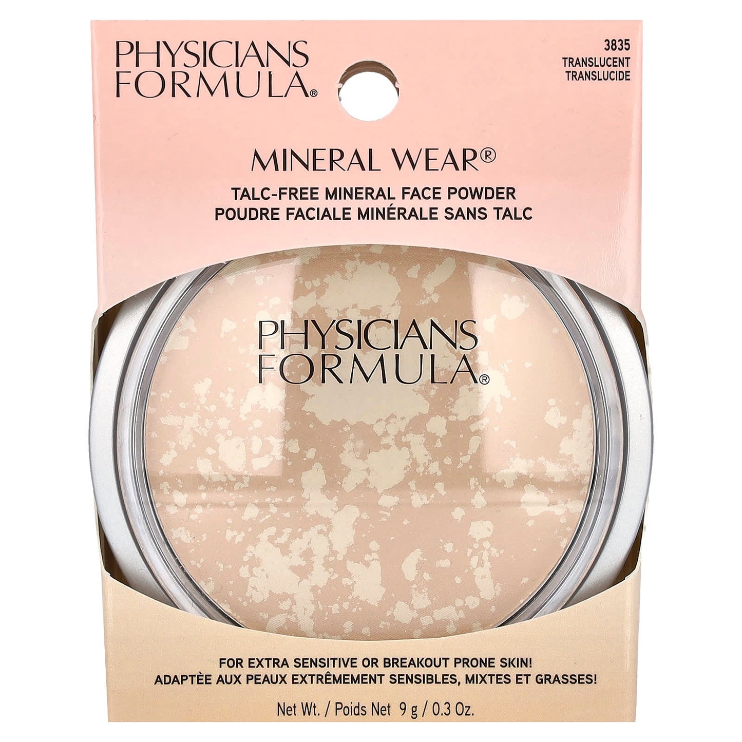 Physicians Formula, Mineral Wear, Talc-Free Mineral Face Powder, 3835 Translucent, 0.3 oz (9 g)