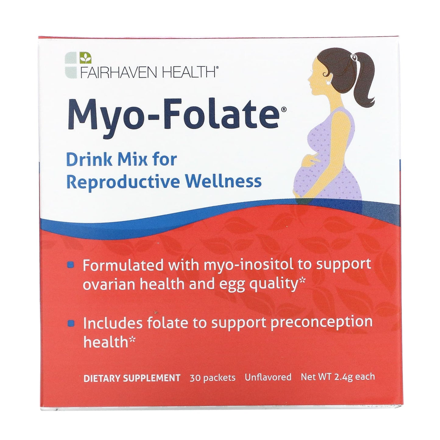 Fairhaven Health-Myo-Folate-Drink Mix for Reproductive Wellness-Unflavored-30 Packets-2.4 g Each