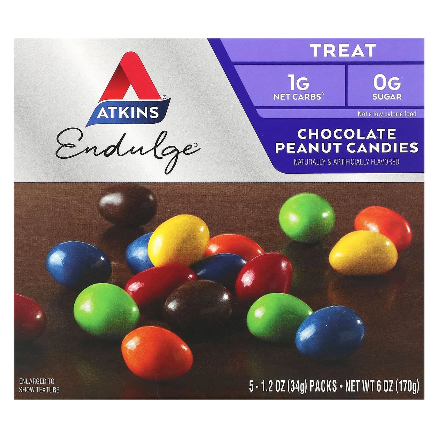 Atkins-Endulge-Chocolate Peanut Candies-5 Packs-1.2 oz (34 g) Each