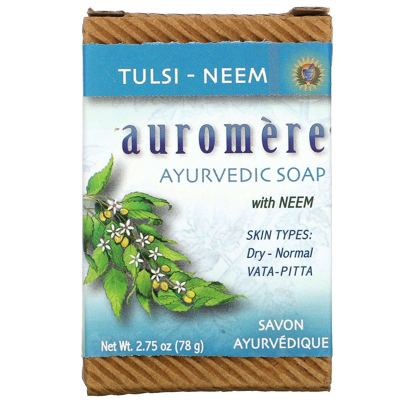 Auromere-Ayurvedic Bar Soap with Neem-Tulsi-Neem-2.75 oz (78 g)