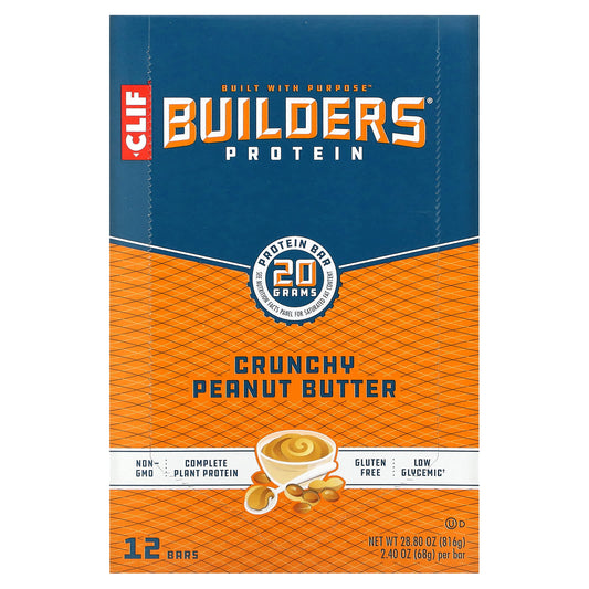 Clif Bar-Builder's Protein Bar-Crunchy Peanut Butter-12 Bars-2.4 oz (68 g) Each