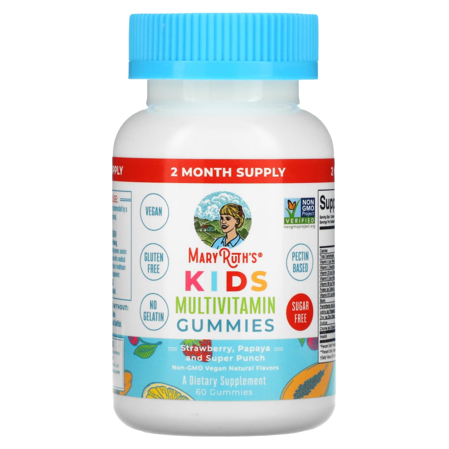 MaryRuth's-Kids Multivitamin Gummies-Strawberry-Papaya and Super Punch- 60 Gummies