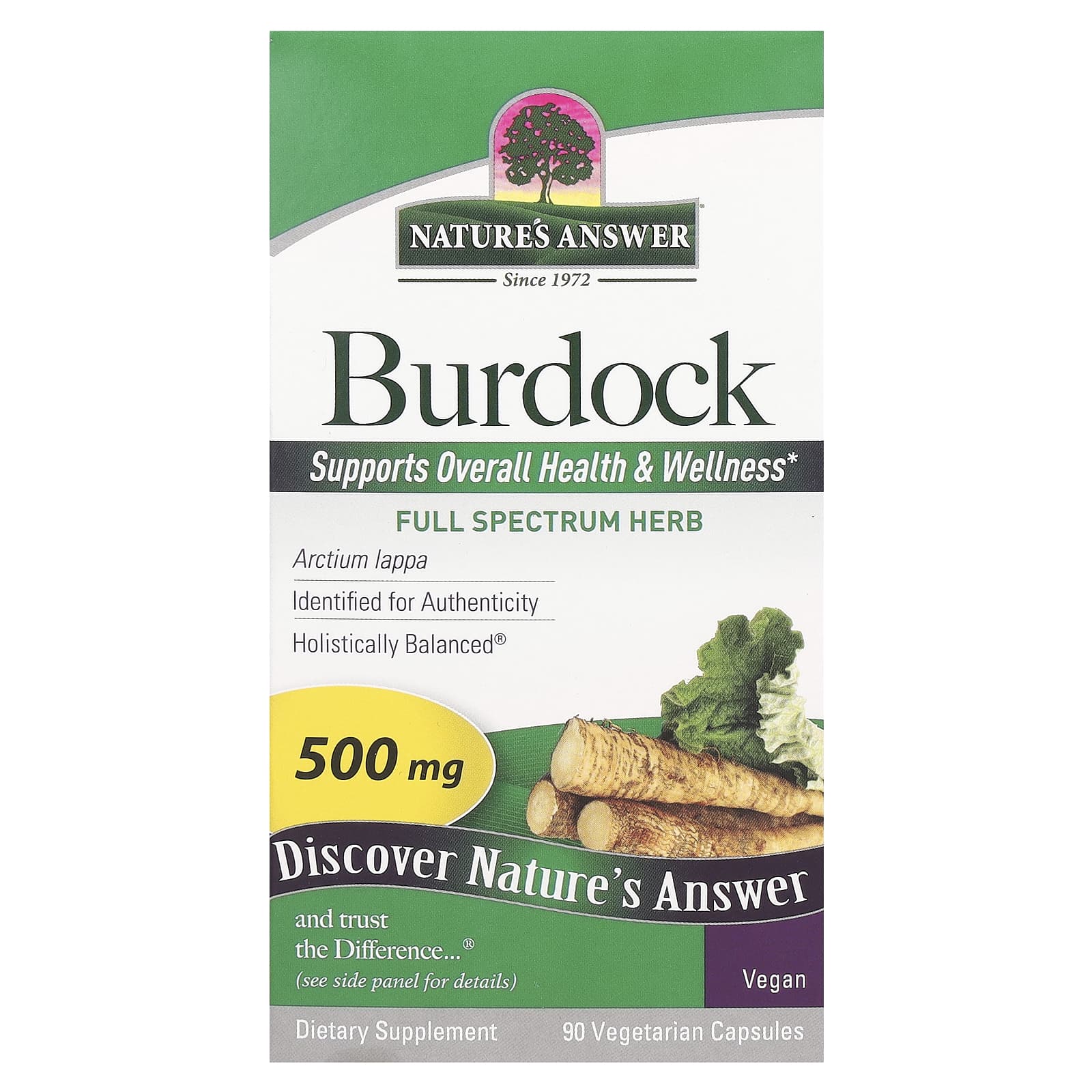 Nature's Answer-Burdock-500 mg-90 Vegetarian Capsules