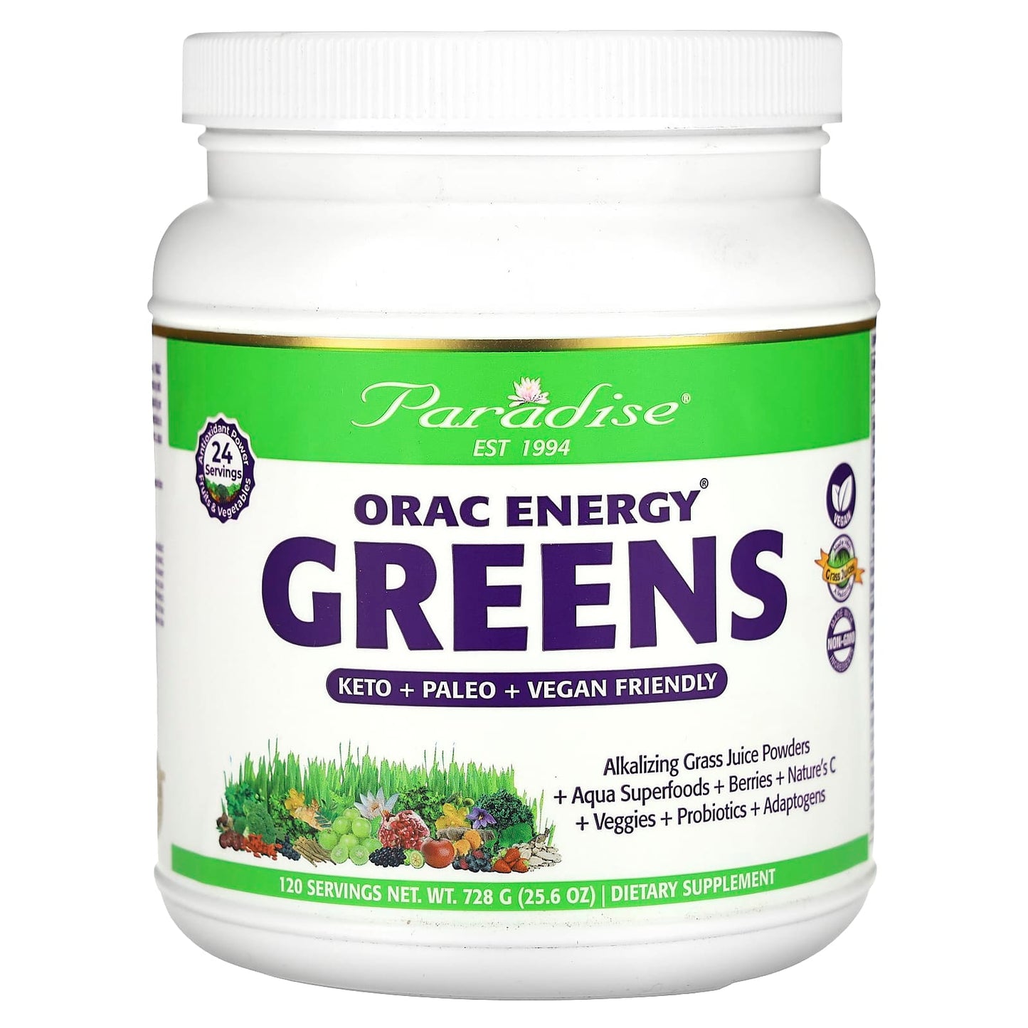 Paradise Herbs-ORAC Energy Greens-25.6 oz (728 g)