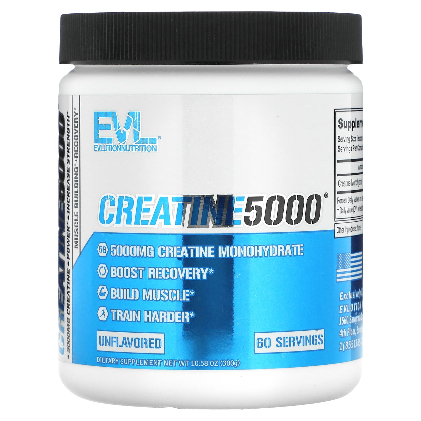 EVLution Nutrition-CREATINE5000-Unflavored-10.58 oz (300 g)