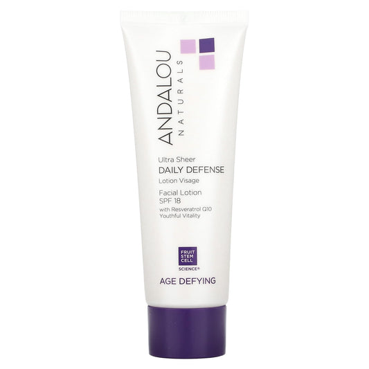 Andalou Naturals-Ultra Sheer Daily Defense Facial Lotion-Age Defying-SPF 18-2.7 fl oz (80 ml)