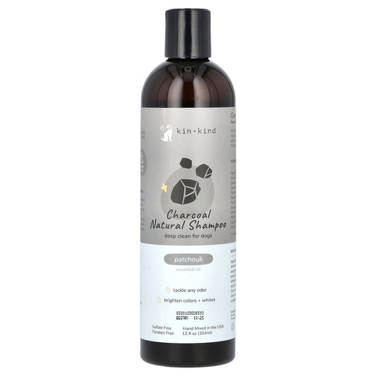 Kin+Kind-Charcoal Natural Shampoo for Dogs-Patchouli-12 fl oz (354 ml)