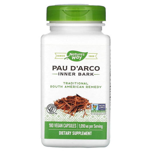 Nature's Way-Pau d'Arco-Inner Bark-1,090 mg-180 Vegan Capsules (545 mg per Capsule)