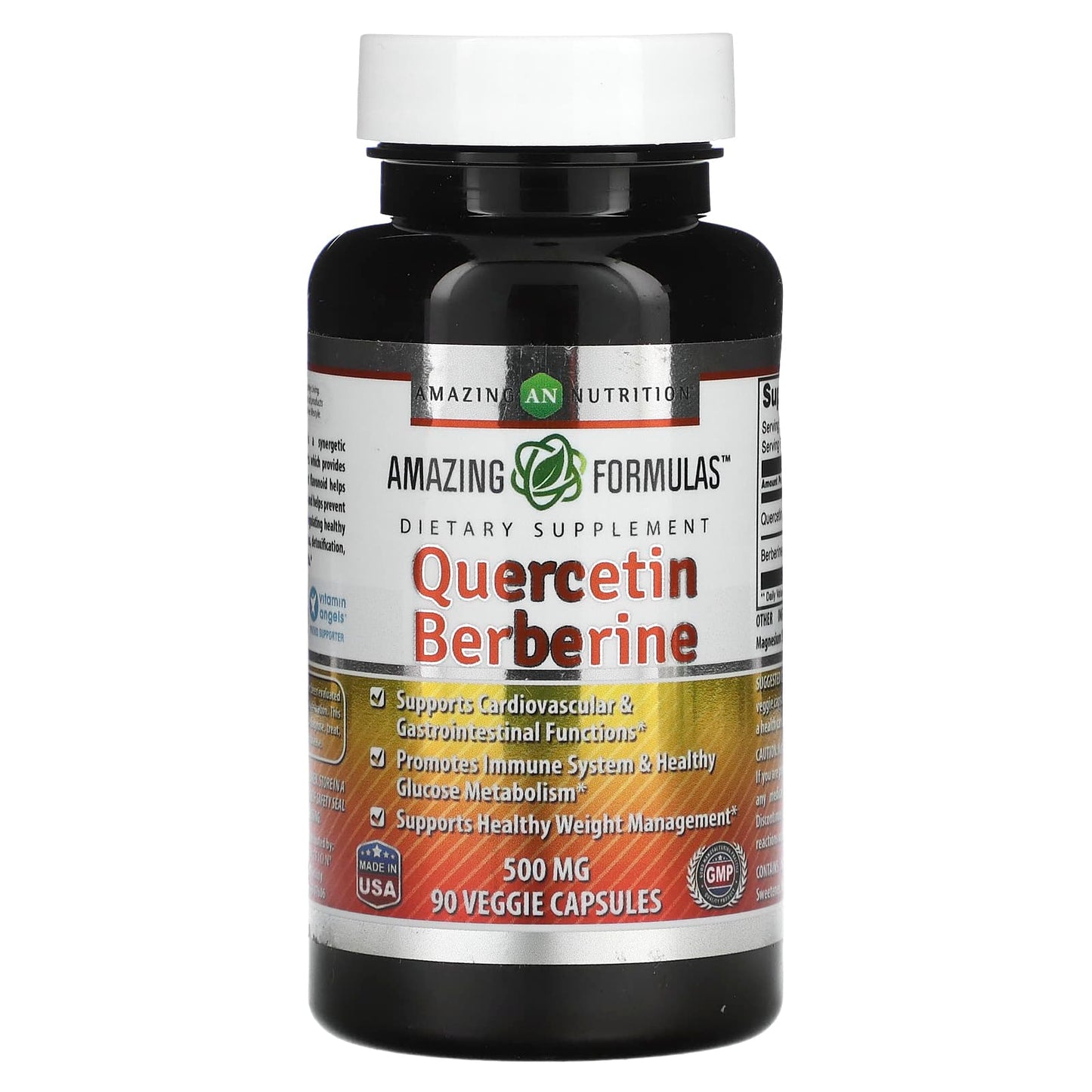 Amazing Nutrition-Quercetin Berberine-500 mg-90 Veggie Capsules