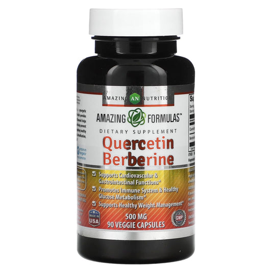 Amazing Nutrition-Quercetin Berberine-500 mg-90 Veggie Capsules