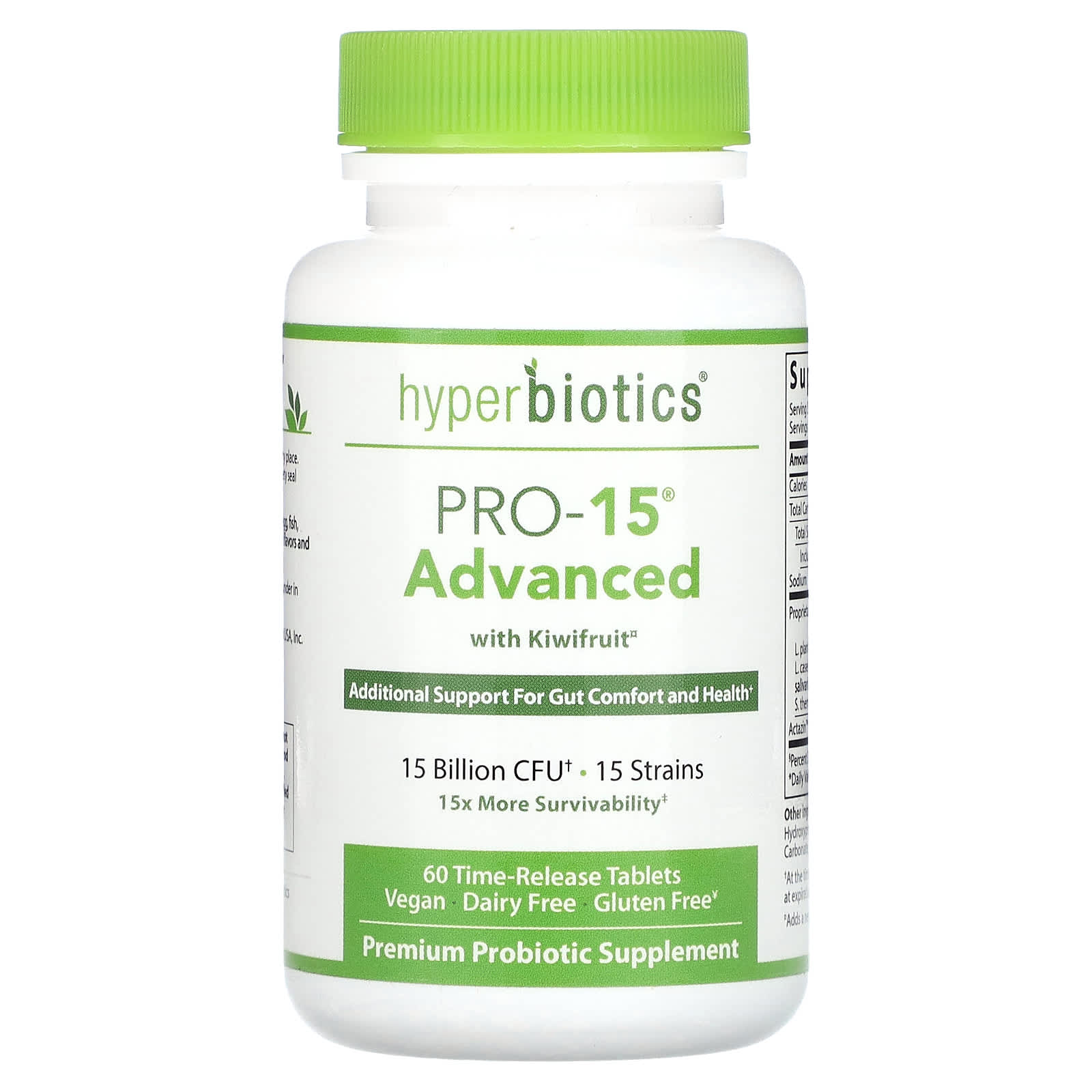 Hyperbiotics-PRO-15 Advanced with Kiwifruitx-15 Billion CFU-60 Time-Release Tablets