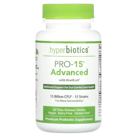 Hyperbiotics-PRO-15 Advanced with Kiwifruitx-15 Billion CFU-60 Time-Release Tablets