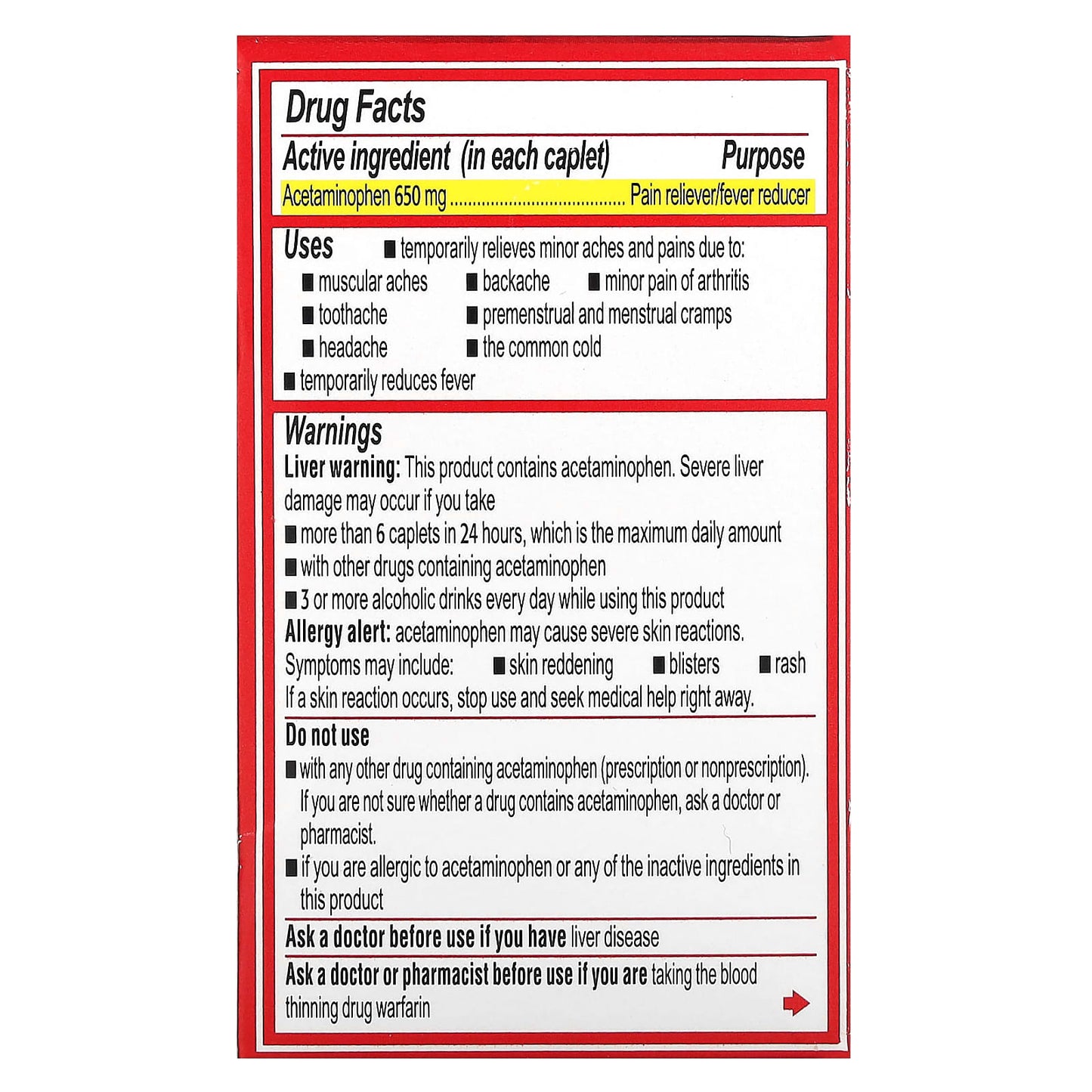 Tylenol, 8 HR Muscle Aches & Pain, 650 mg, 24 Caplets