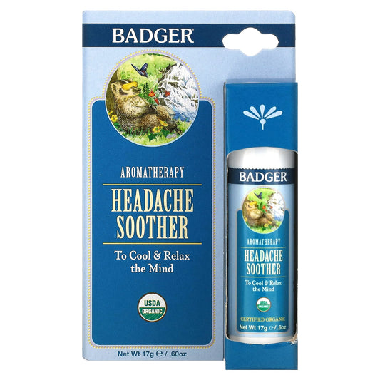 Badger Company-Aromatherapy-Headache Soother-Peppermint & Lavender-.60 oz (17 g)