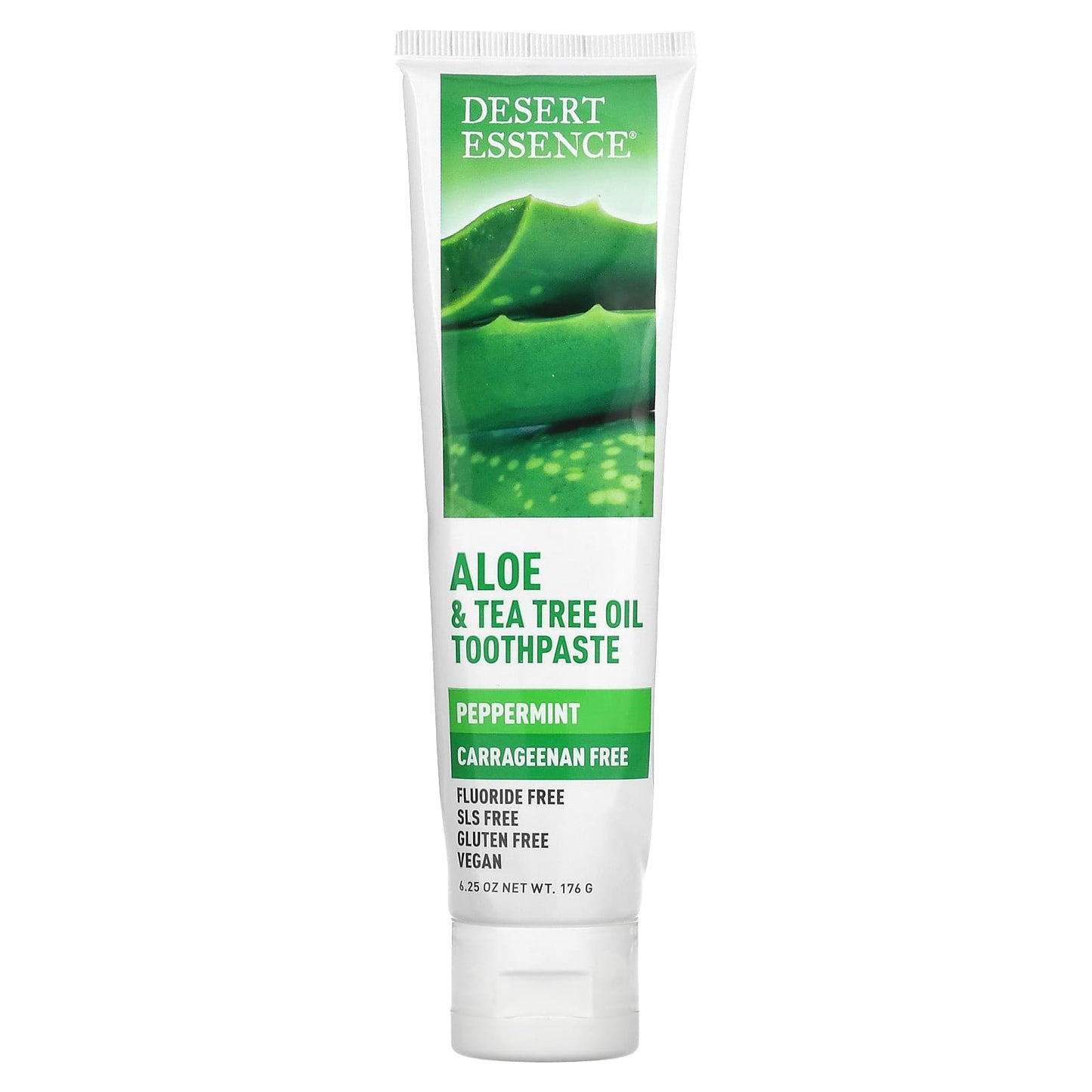 Desert Essence-Aloe & Tea Tree Oil Toothpaste-Peppermint-6.25 oz (176 g)