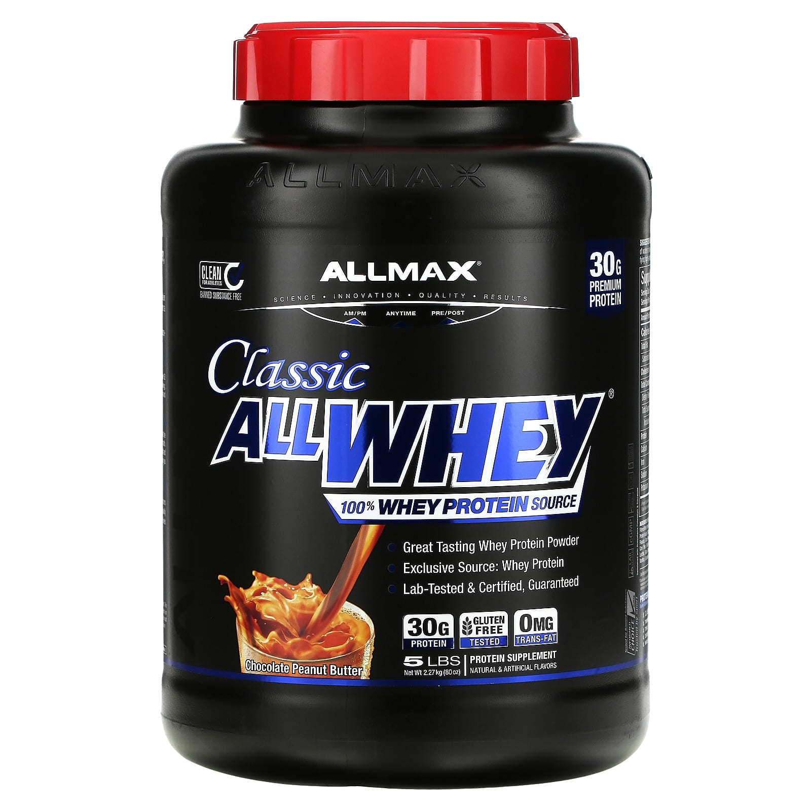 ALLMAX-Classic AllWhey-100% Whey Protein-Chocolate Peanut Butter-5 lbs (2.27 kg)