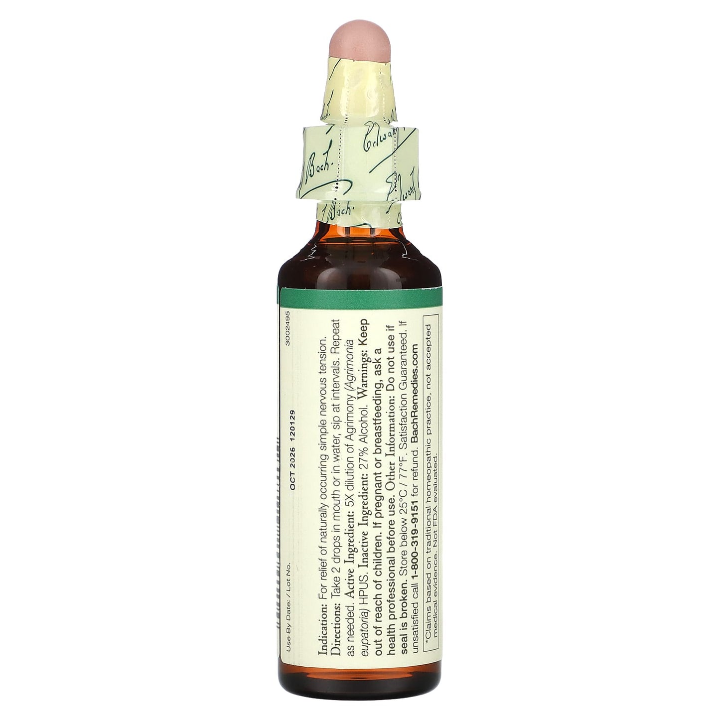 Bach, Original Flower Remedies, Agrimony, 0.7 fl oz (20 ml)