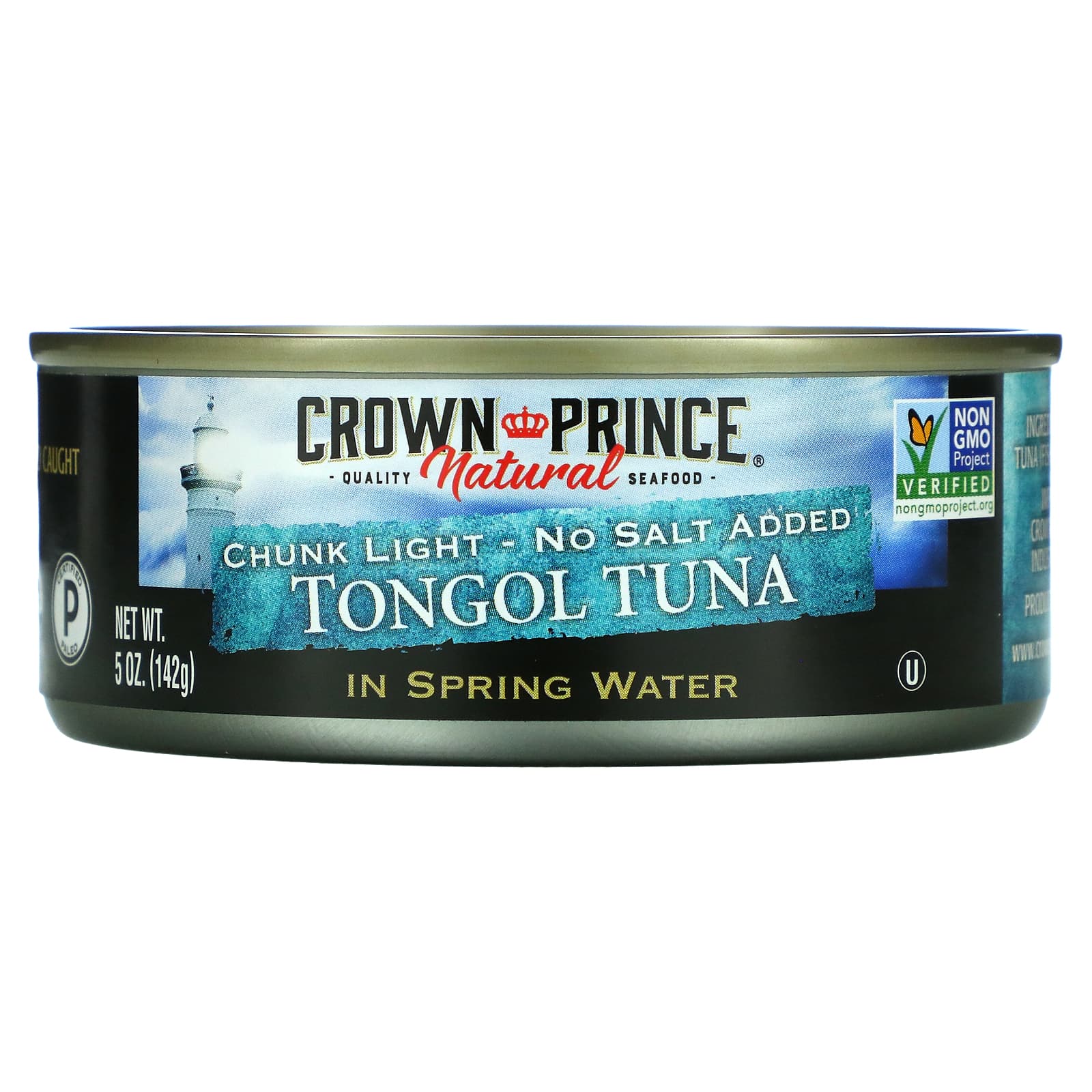 Crown Prince Natural-Tongol Tuna-Chunk Light-In Spring Water-No Salt Added-5 oz (142 g)