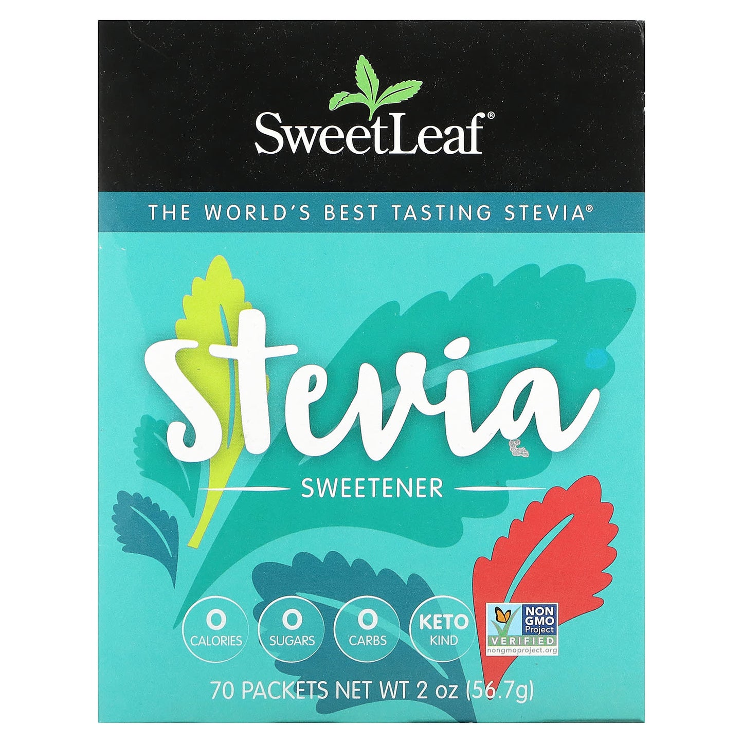 Wisdom Natural-SweetLeaf-Stevia Sweetener-70 Packets-0.028 oz (0.8 g) Each