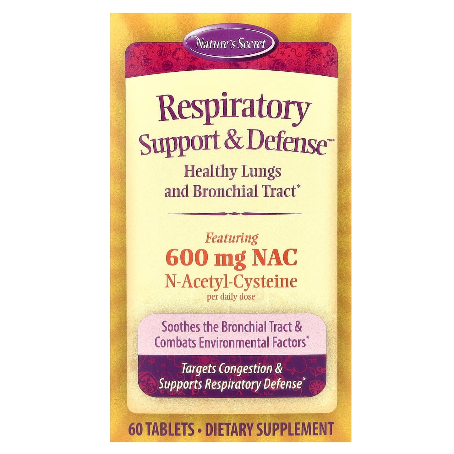 Nature's Secret-Respiratory Support & Defense-60 Tablets