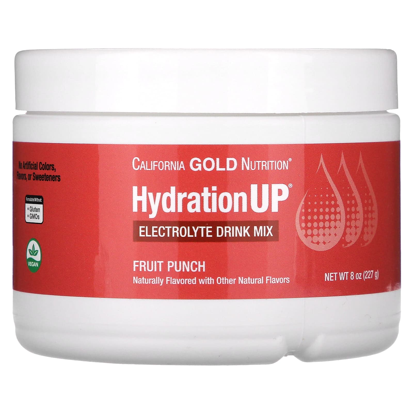 California Gold Nutrition-BEVERAGES-HydrationUP-Electrolytes-Fruit Punch-8 oz (227 g)