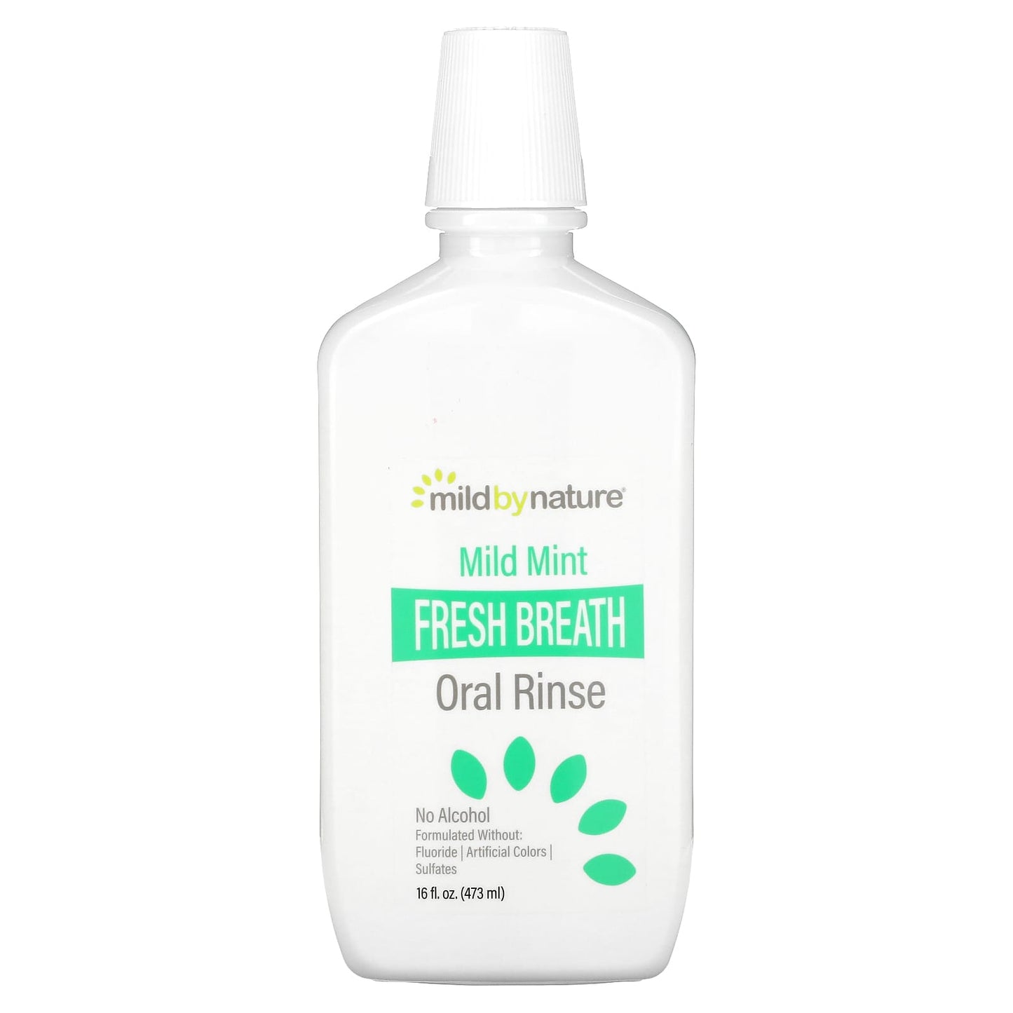 Mild By Nature-Fresh Breath Oral Rinse-No Alcohol-Mild Mint-16 fl oz (473 ml)