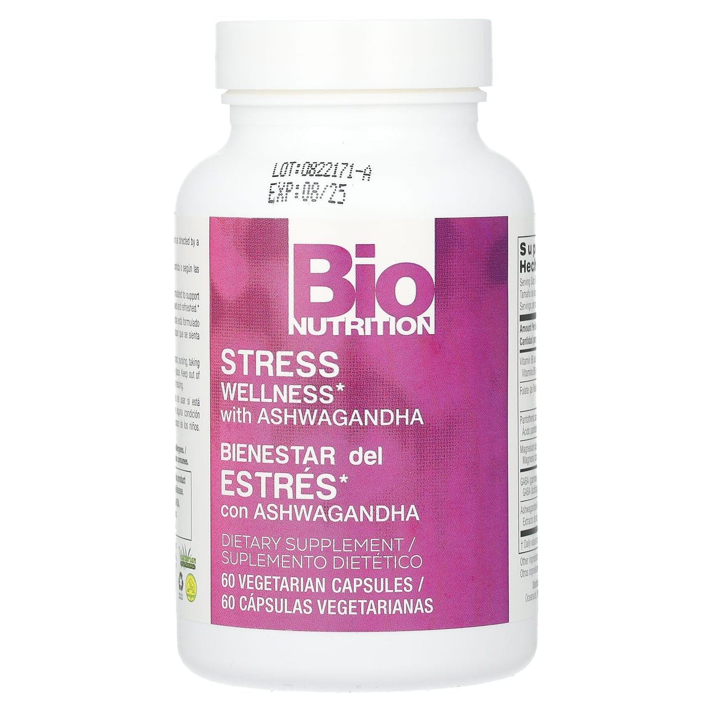 Bio Nutrition, Stress Wellness With Ashwagandha, 60 Vegetarian Capsules