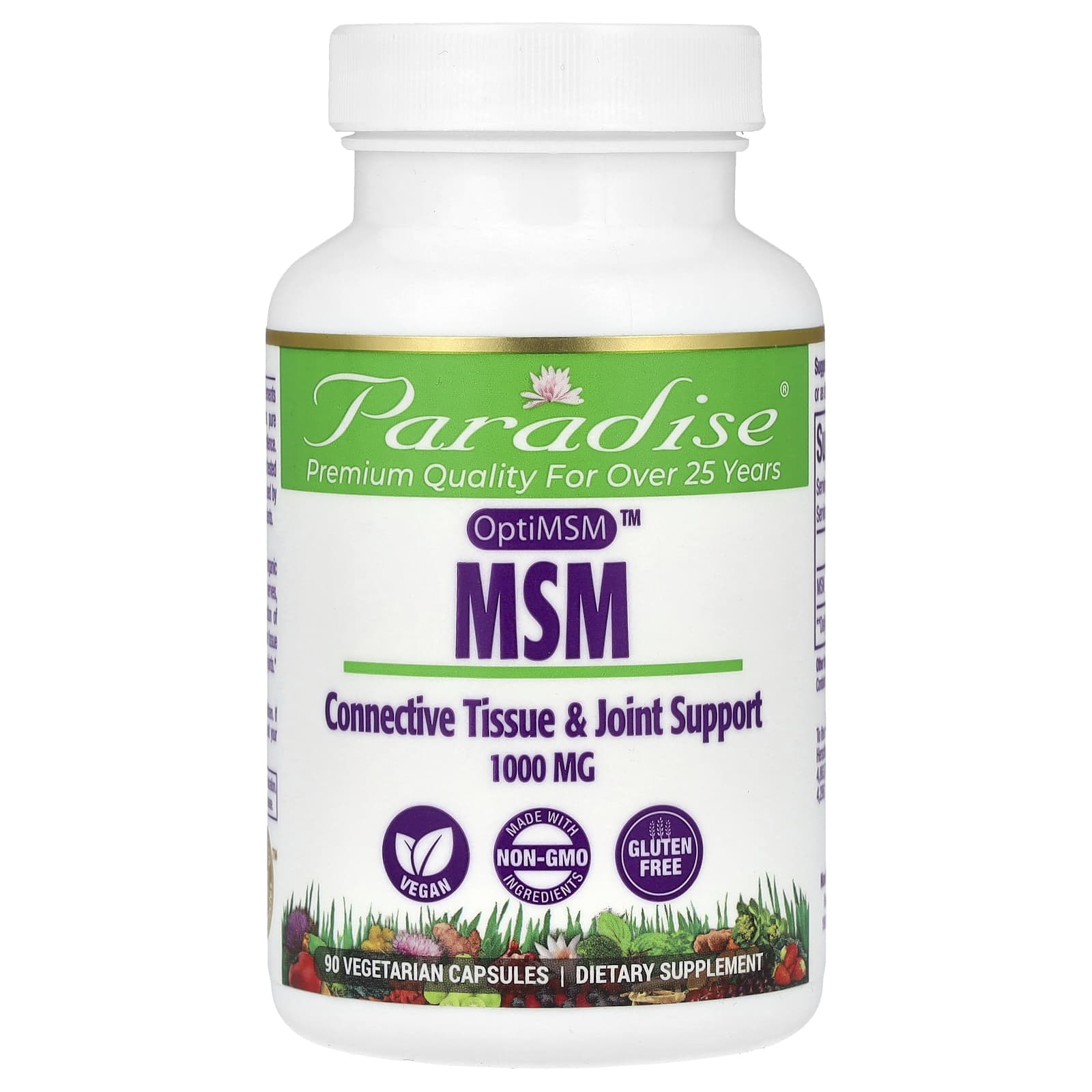 Paradise Herbs-MSM-1,000 mg-90 Vegetarian Capsules