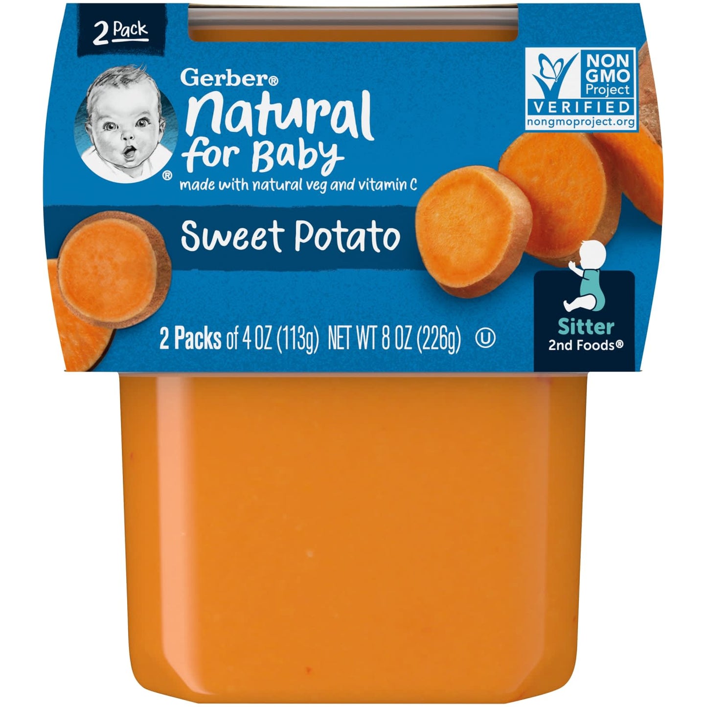 Gerber-Natural for Baby-2nd Foods-Sweet Potato-2 Pack-4 oz (113 g) Each