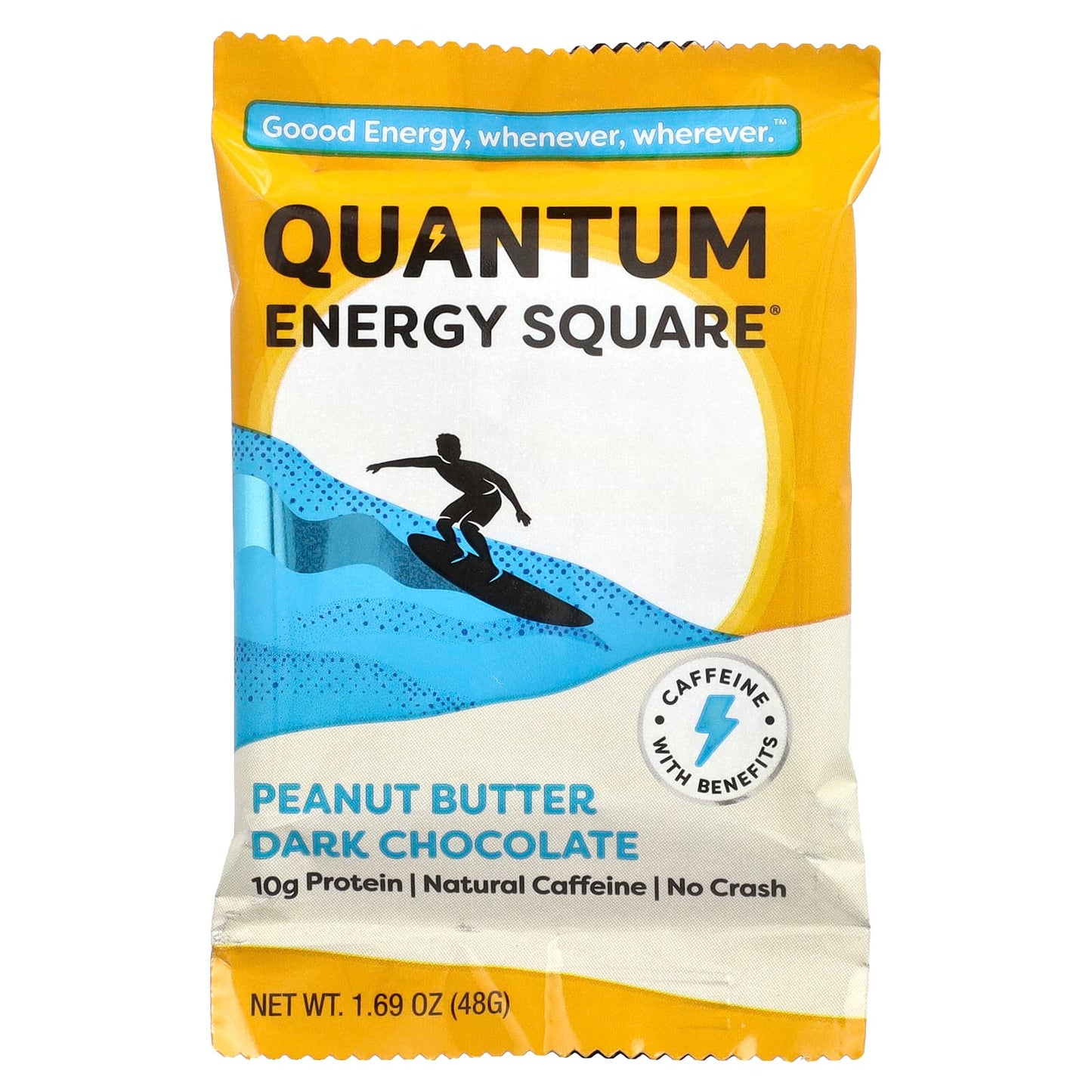 Quantum Energy Square, Peanut Butter Dark Chocolate, 8 Squares, 1.69 oz (48 g) Each