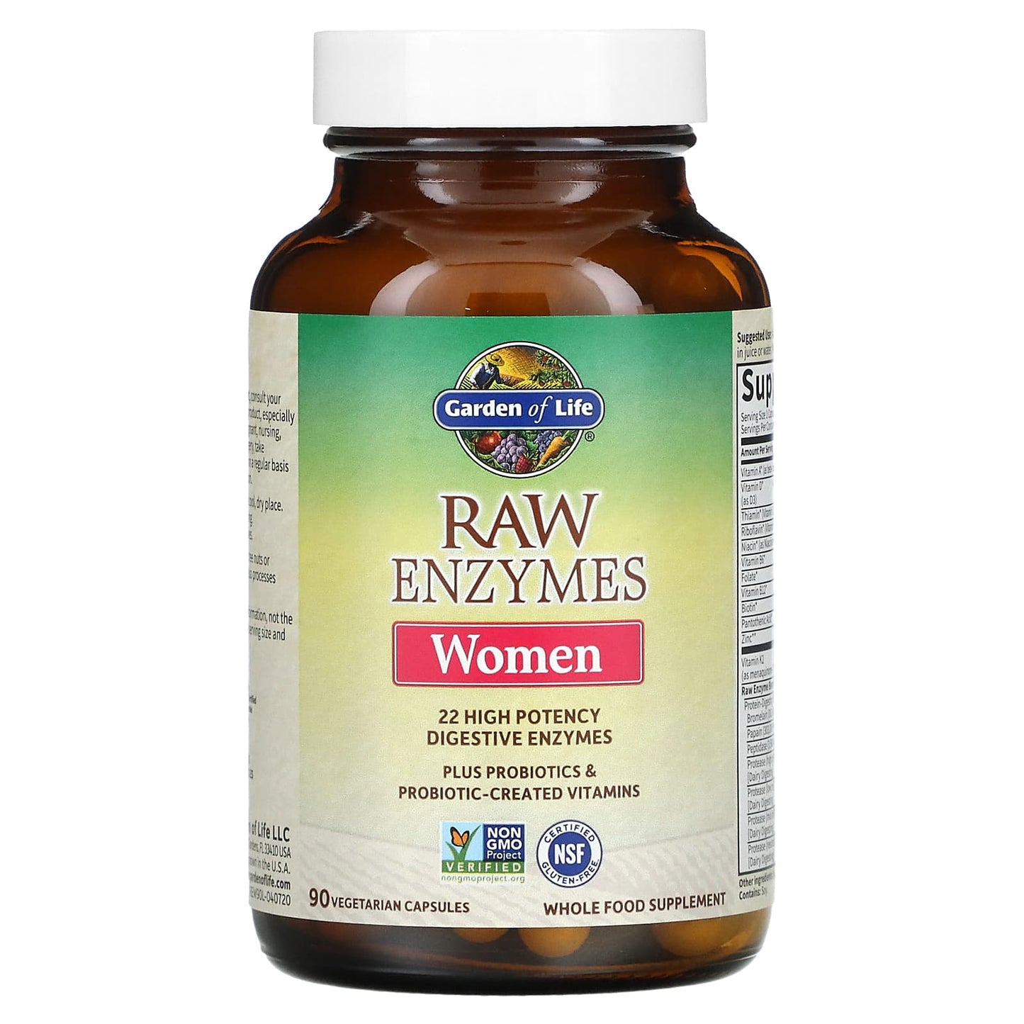 Garden of Life, RAW Enzymes, Women, 90 Vegetarian Capsules