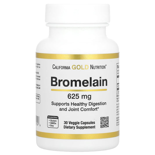 California Gold Nutrition-Bromelain-620 mg-30 Veggie Capsules