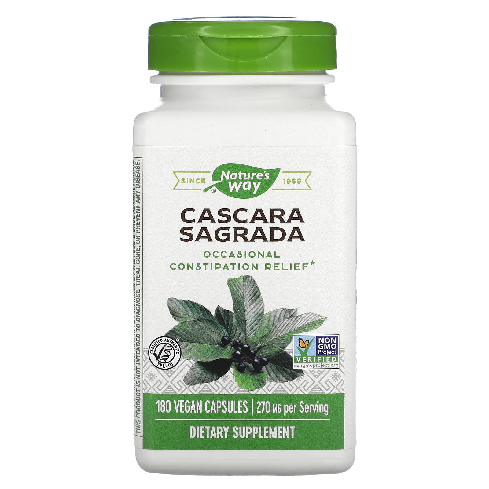 Nature's Way-Cascara Sagrada-270 mg-180 Vegan Capsules