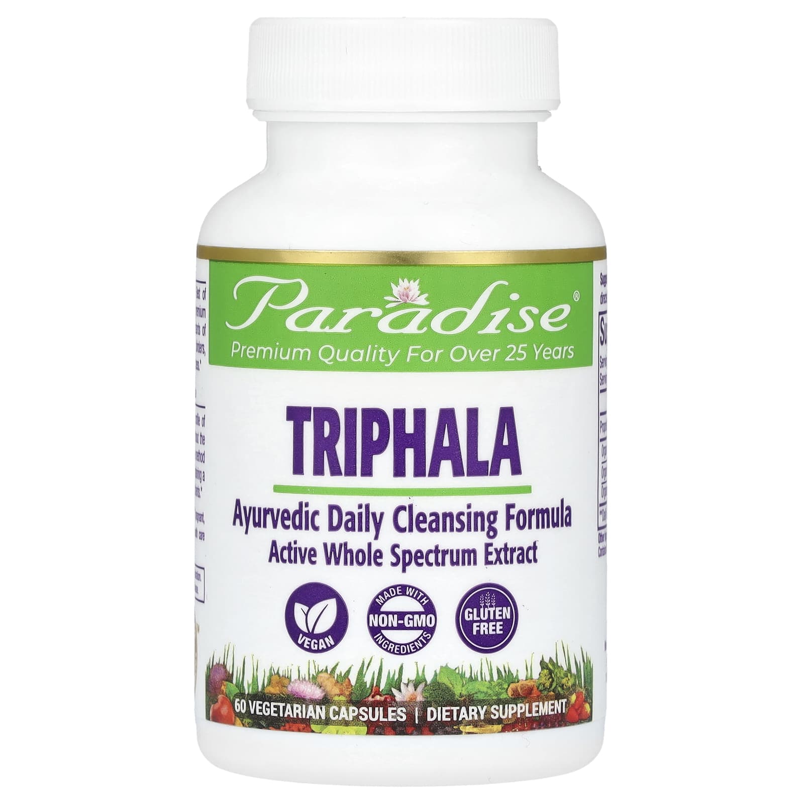 Paradise Herbs-Triphala-60 Vegetarian Capsules