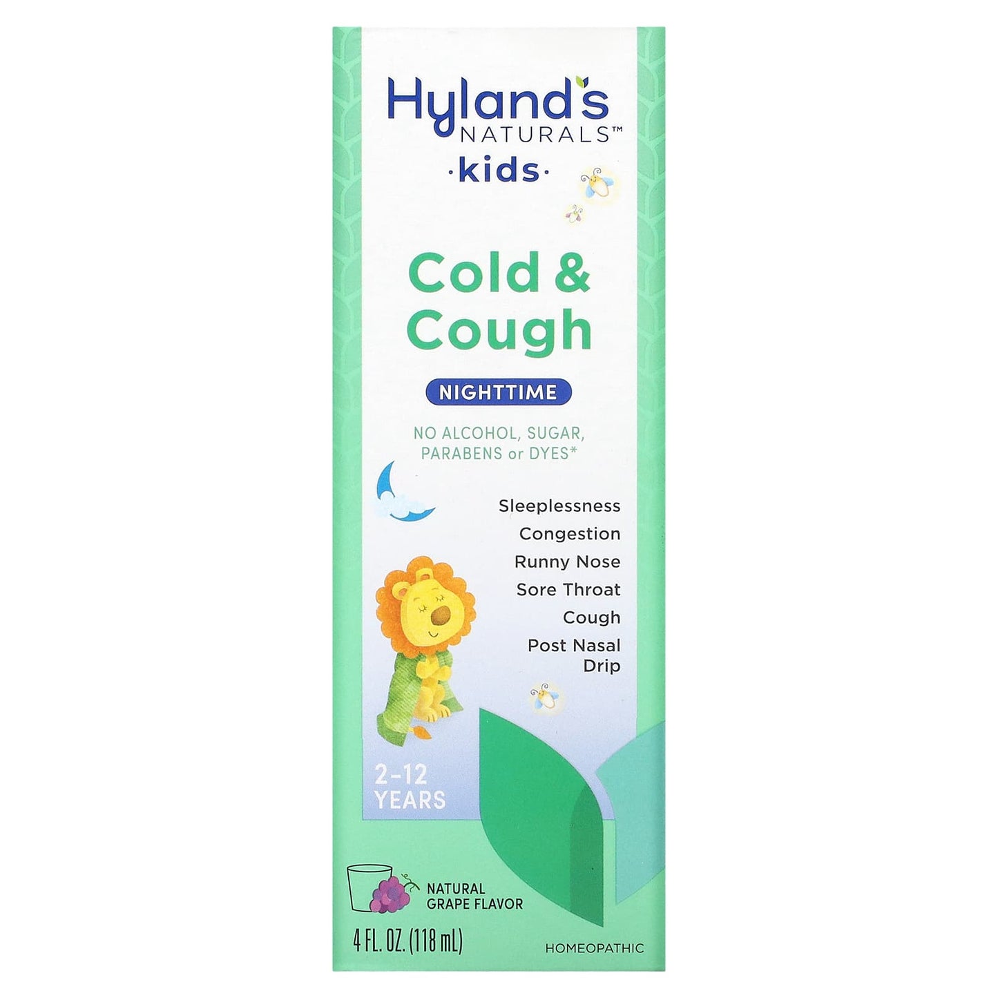 Hyland's Naturals-Kids-Cold & Cough Nighttime-Ages 2-12-Natural Grape -4 fl oz (118 ml)