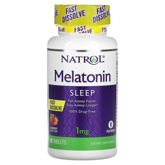 Natrol-Melatonin-Fast Dissolve-Strawberry-1 mg-90 Tablets